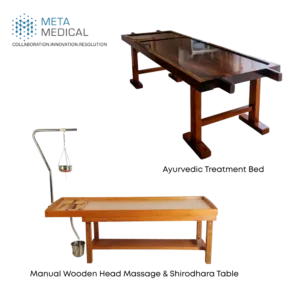 Treatment Bed- Manual Wooden Head Massage & Shirodhara Table / Ayurvedic
